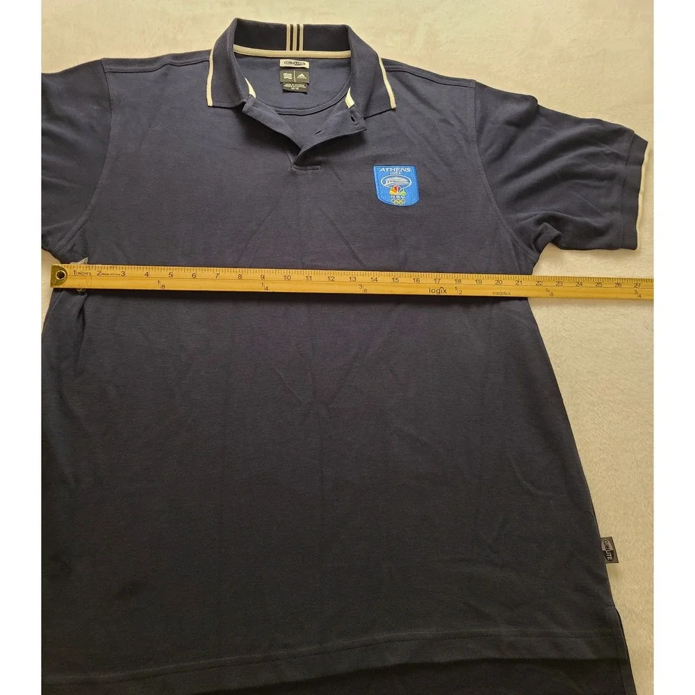 Adidas Athens 2004 Olympics NBC Polo Shirt Men's Medium Navy Blue Climalite Vtg